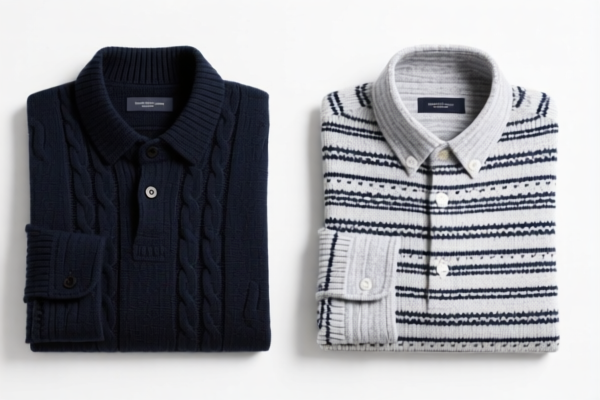 Men's knitted shirts of other textile materials