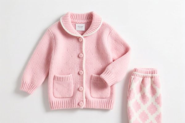 Girls' Solid Color Knitted Pajamas