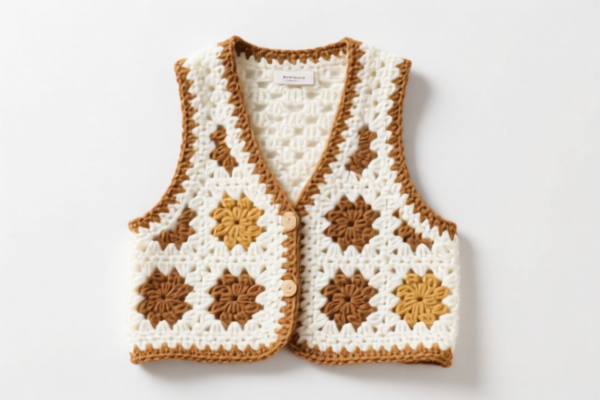 Women's Crocheted Vests (Other Textile Materials)