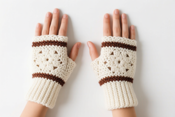 Women's crocheted gloves