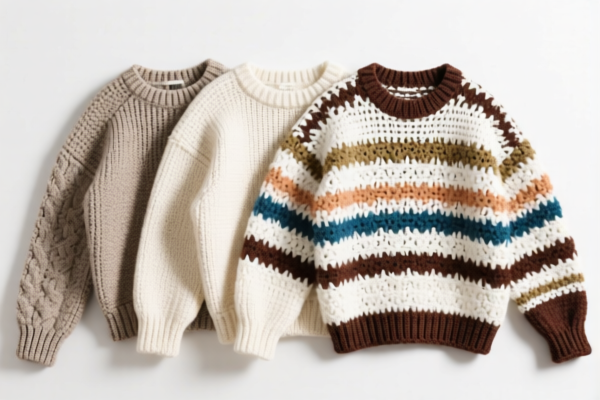 Crocheted sweaters of other textile materials