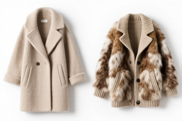 Wool or fine animal hair knitted_crocheted parts of coats and jackets