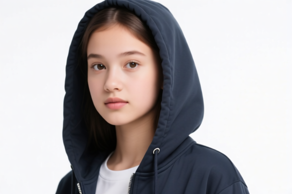 Girls' hooded casual jacket