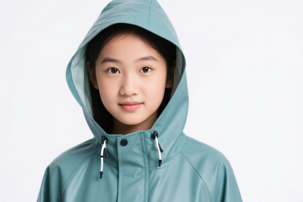 Girls' hooded rain jacket