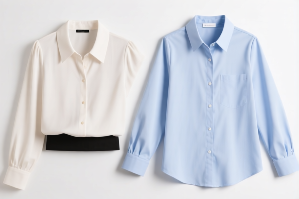 Women's or girls' blouse and shirt ensembles of other textile materials
