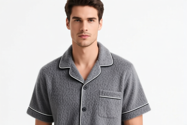 Men's Wool_Fine Animal Hair Short Sleeve Pajamas