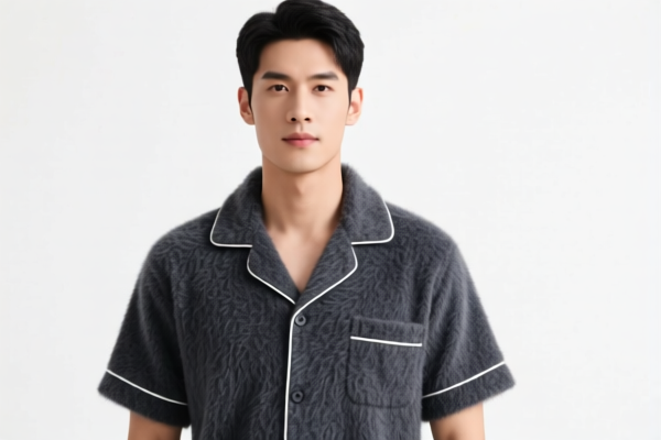 Men's Wool_Fine Animal Hair Short Sleeve Pajamas