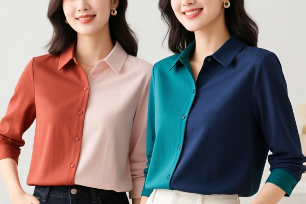 Women's cotton blouses with two or more colors