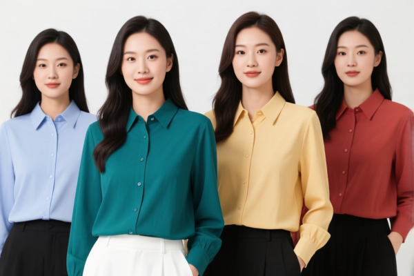 Women's cotton blouses with two or more colors