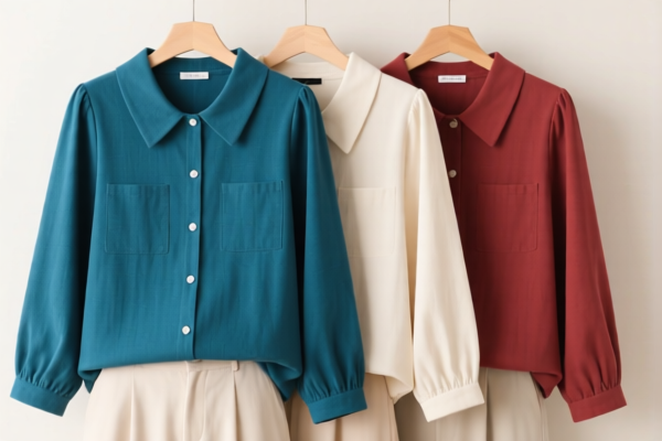 Women's cotton blouses with two or more colors