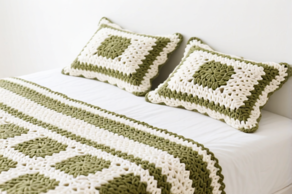 Crocheted bed sheet sets
