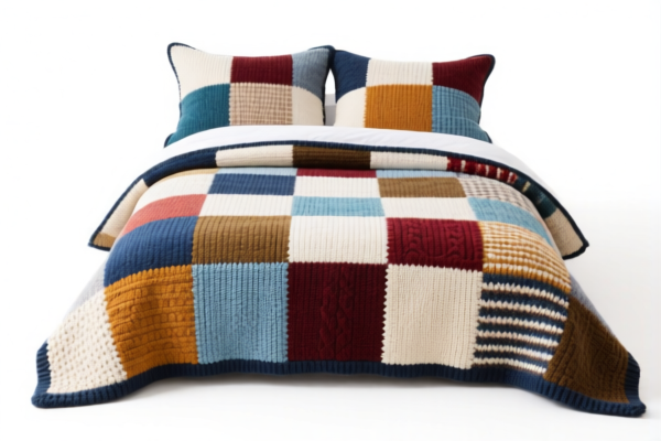 Knitted patchwork pattern bed linen