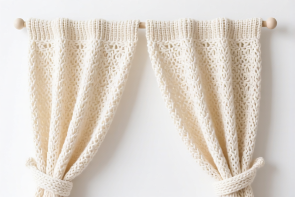 Knitted or crocheted curtains made of other textile materials