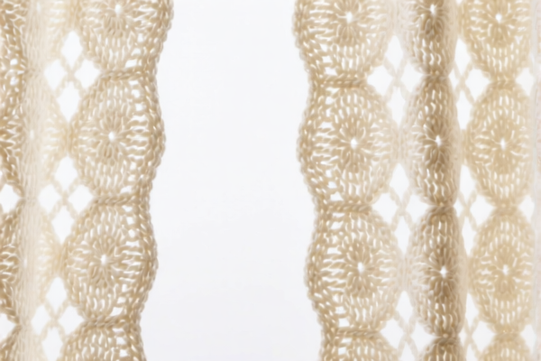 Knitted or crocheted curtains made of other textile materials