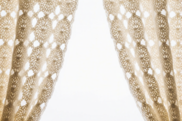 Knitted or crocheted curtains made of other textile materials
