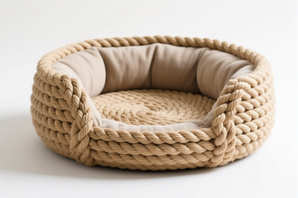 Hemp rope woven pet bed