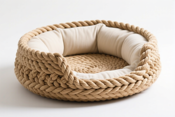 Hemp rope woven pet bed