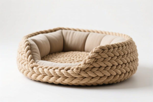 Hemp rope woven pet bed