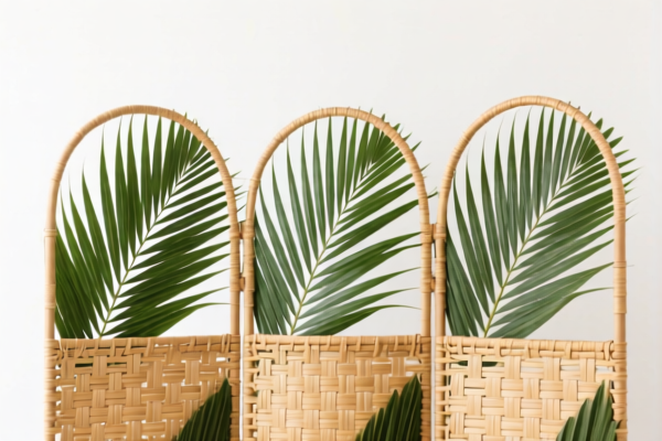 Palm leaf woven screen