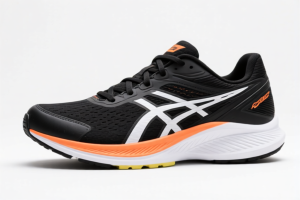 Men's running sports shoes with rubber or plastics soles and uppers