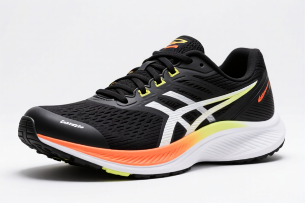 Men's running sports shoes with rubber or plastics soles and uppers