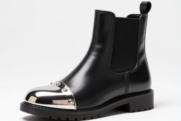 Rubber_Plastic Ankle Boots with Metal Toe
