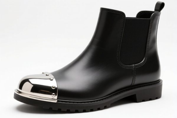 Rubber_Plastic Ankle Boots with Metal Toe