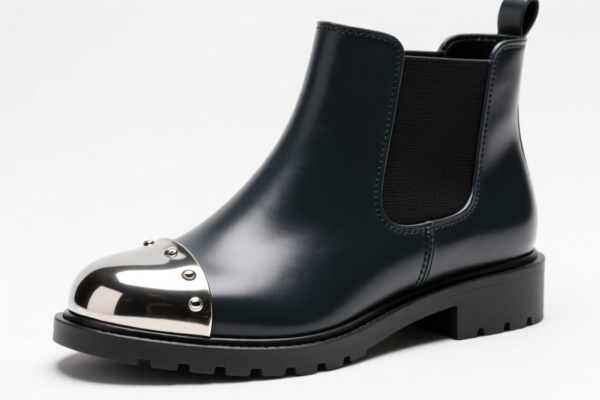 Rubber_Plastic Ankle Boots with Metal Toe