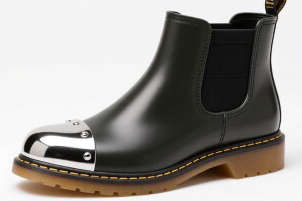Rubber_Plastic Ankle Boots with Metal Toe