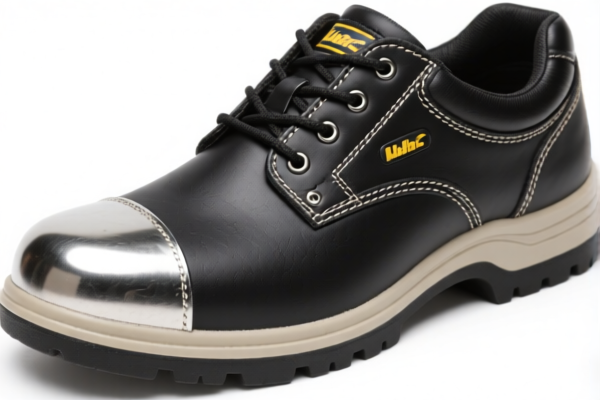 Lightweight rubber or plastics work shoes with metal toe