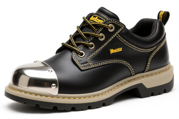 Rubber or plastics safety shoes with metal toe