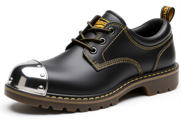 Waterproof rubber or plastics work shoes with metal toe