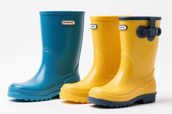 Rubber and plastic rain boots
