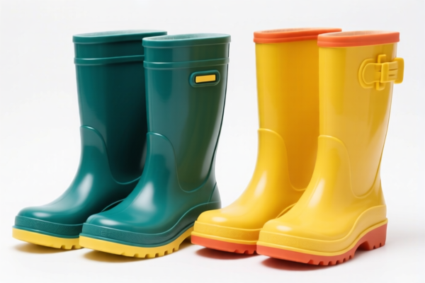Rubber and plastic rain boots