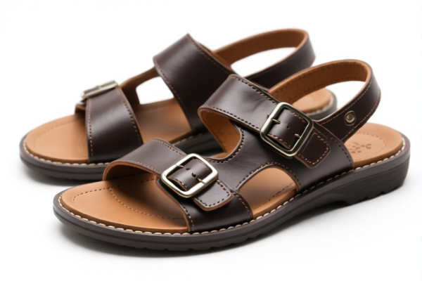 Rubber Sole Leather Sandals