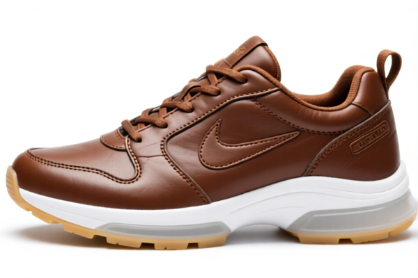 Leather upper plastic sole athletic footwear