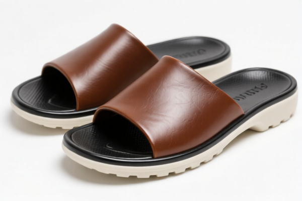 Leather upper plastic sole slippers