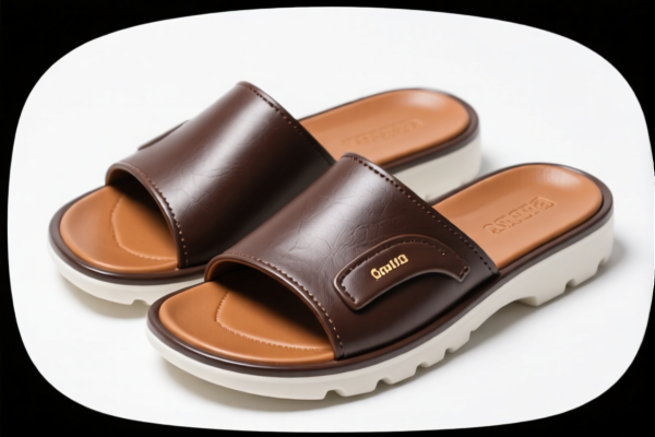 Leather upper plastic sole slippers