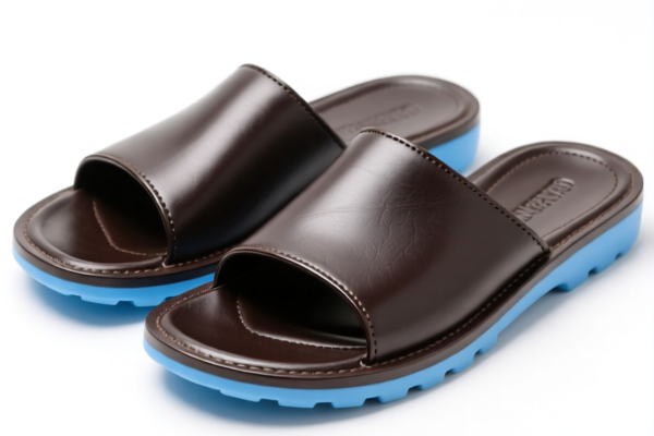 Leather upper plastic sole slippers