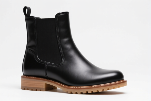 Plastic Sole Leather Upper Ankle Boots
