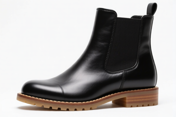 Plastic Sole Leather Upper Ankle Boots