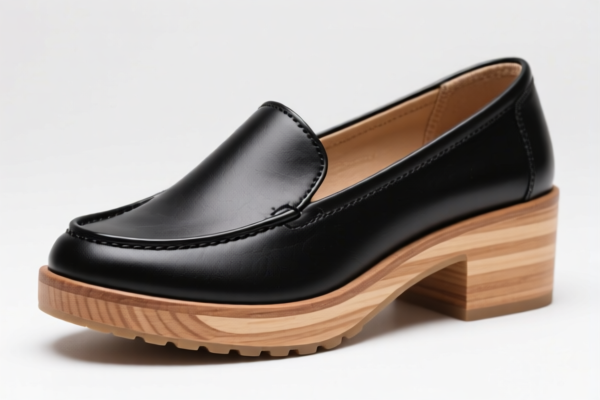 Women's rubber wooden base casual shoes
