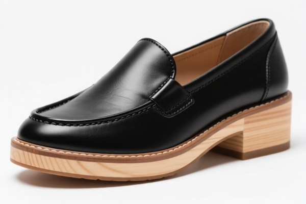Women's rubber wooden base casual shoes