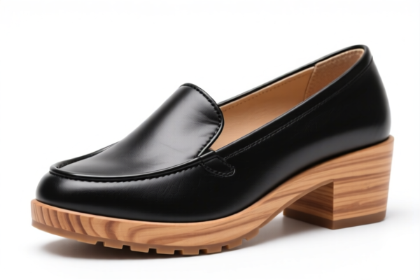 Women's rubber wooden base casual shoes