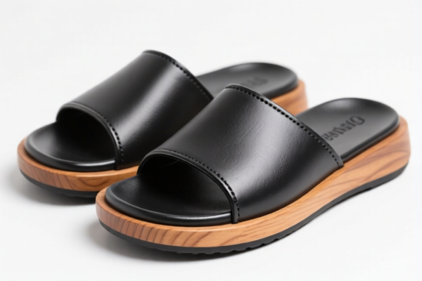 Rubber_Plastic_Leather Composite Wood Base Slippers