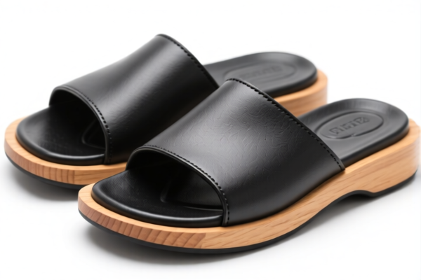 Rubber_Plastic_Leather Composite Wood Base Slippers