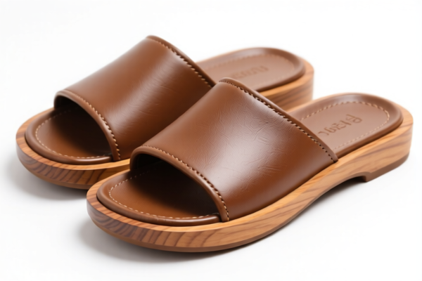 Rubber_Plastic_Leather Composite Wood Base Slippers