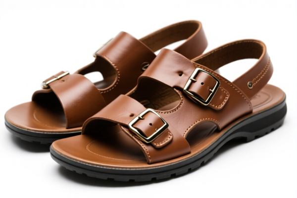 Men's Leather Sandals with Rubber Soles