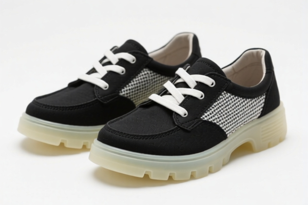 Shoes with Plastic Soles and Textile Uppers