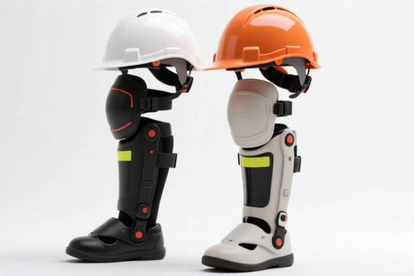 Safety helmets with leg protection